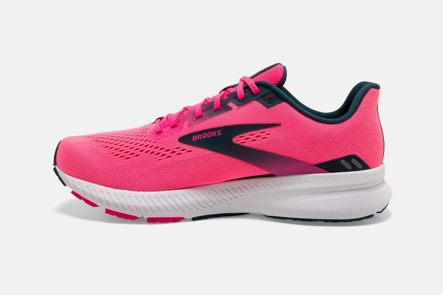 Brooks Launch 8 Road Running Shoes Womens Pink/Navy 473901-UDB